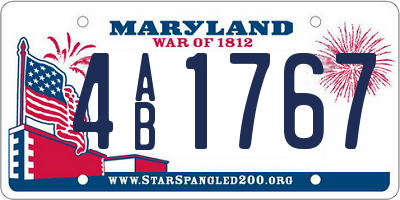 MD license plate 4AB1767