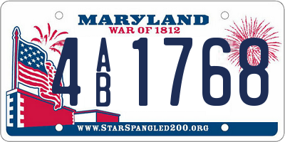 MD license plate 4AB1768