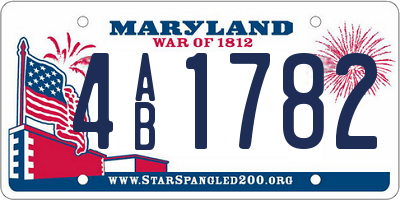MD license plate 4AB1782