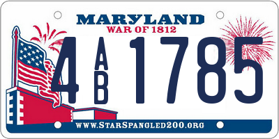 MD license plate 4AB1785
