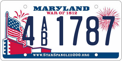 MD license plate 4AB1787