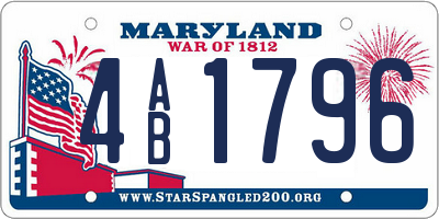 MD license plate 4AB1796