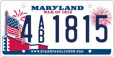 MD license plate 4AB1815