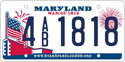 MD license plate 4AB1818
