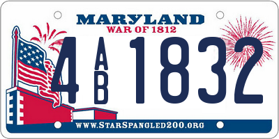 MD license plate 4AB1832
