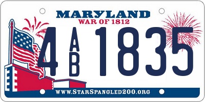 MD license plate 4AB1835