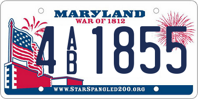 MD license plate 4AB1855