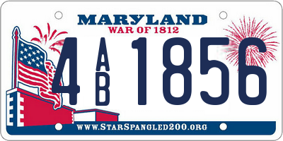 MD license plate 4AB1856