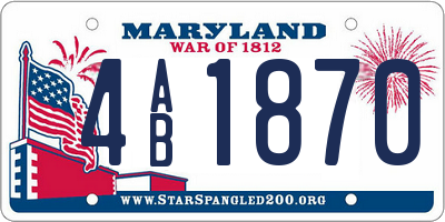 MD license plate 4AB1870