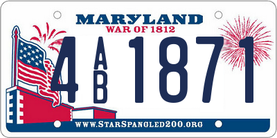 MD license plate 4AB1871