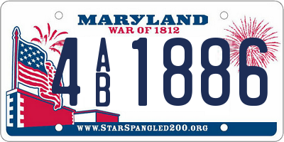 MD license plate 4AB1886