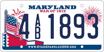 MD license plate 4AB1893