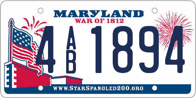 MD license plate 4AB1894