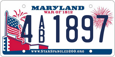 MD license plate 4AB1897