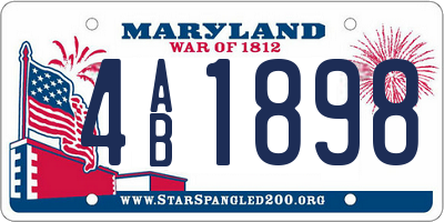 MD license plate 4AB1898