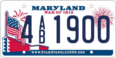 MD license plate 4AB1900
