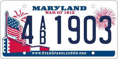 MD license plate 4AB1903