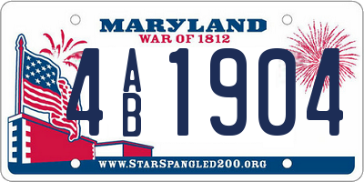 MD license plate 4AB1904