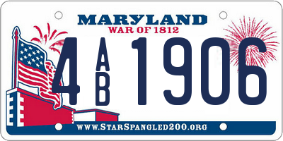 MD license plate 4AB1906