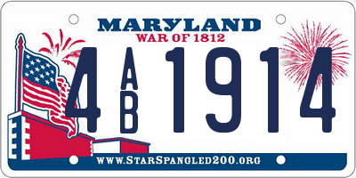 MD license plate 4AB1914
