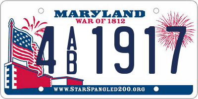 MD license plate 4AB1917