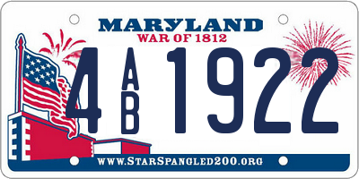 MD license plate 4AB1922