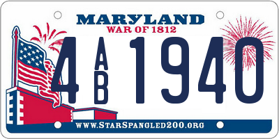 MD license plate 4AB1940