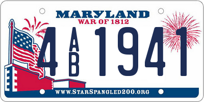 MD license plate 4AB1941