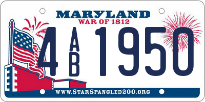 MD license plate 4AB1950