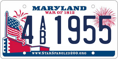 MD license plate 4AB1955