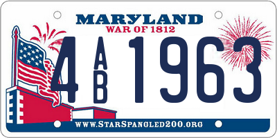 MD license plate 4AB1963