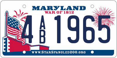 MD license plate 4AB1965