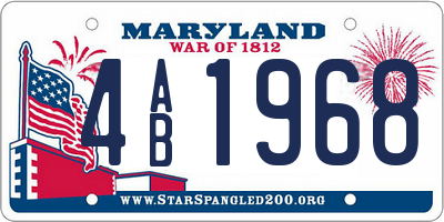 MD license plate 4AB1968