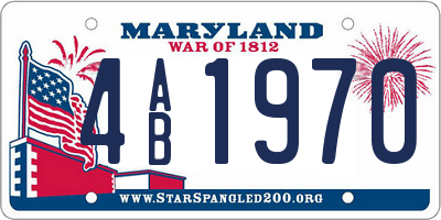 MD license plate 4AB1970