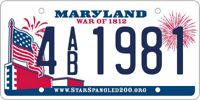 MD license plate 4AB1981
