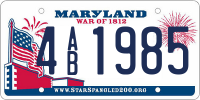 MD license plate 4AB1985
