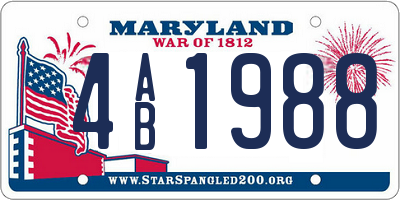 MD license plate 4AB1988