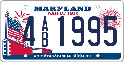 MD license plate 4AB1995