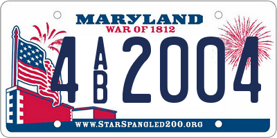 MD license plate 4AB2004