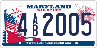 MD license plate 4AB2005