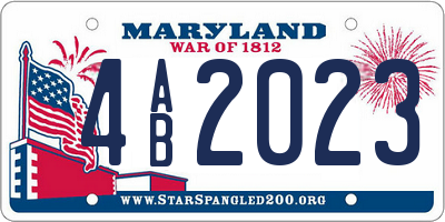 MD license plate 4AB2023