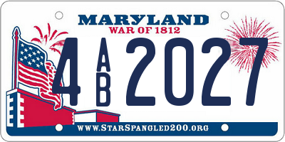 MD license plate 4AB2027