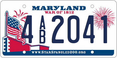MD license plate 4AB2041
