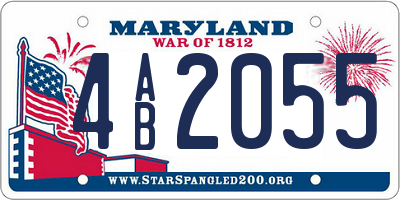 MD license plate 4AB2055