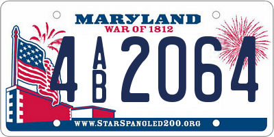 MD license plate 4AB2064