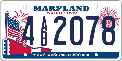 MD license plate 4AB2078