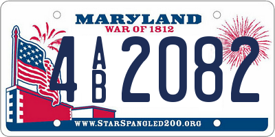 MD license plate 4AB2082