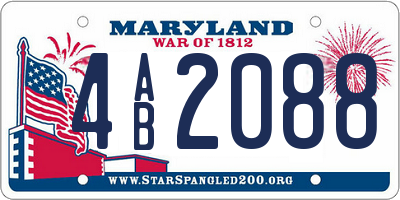 MD license plate 4AB2088