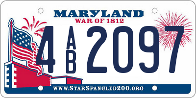 MD license plate 4AB2097