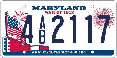 MD license plate 4AB2117